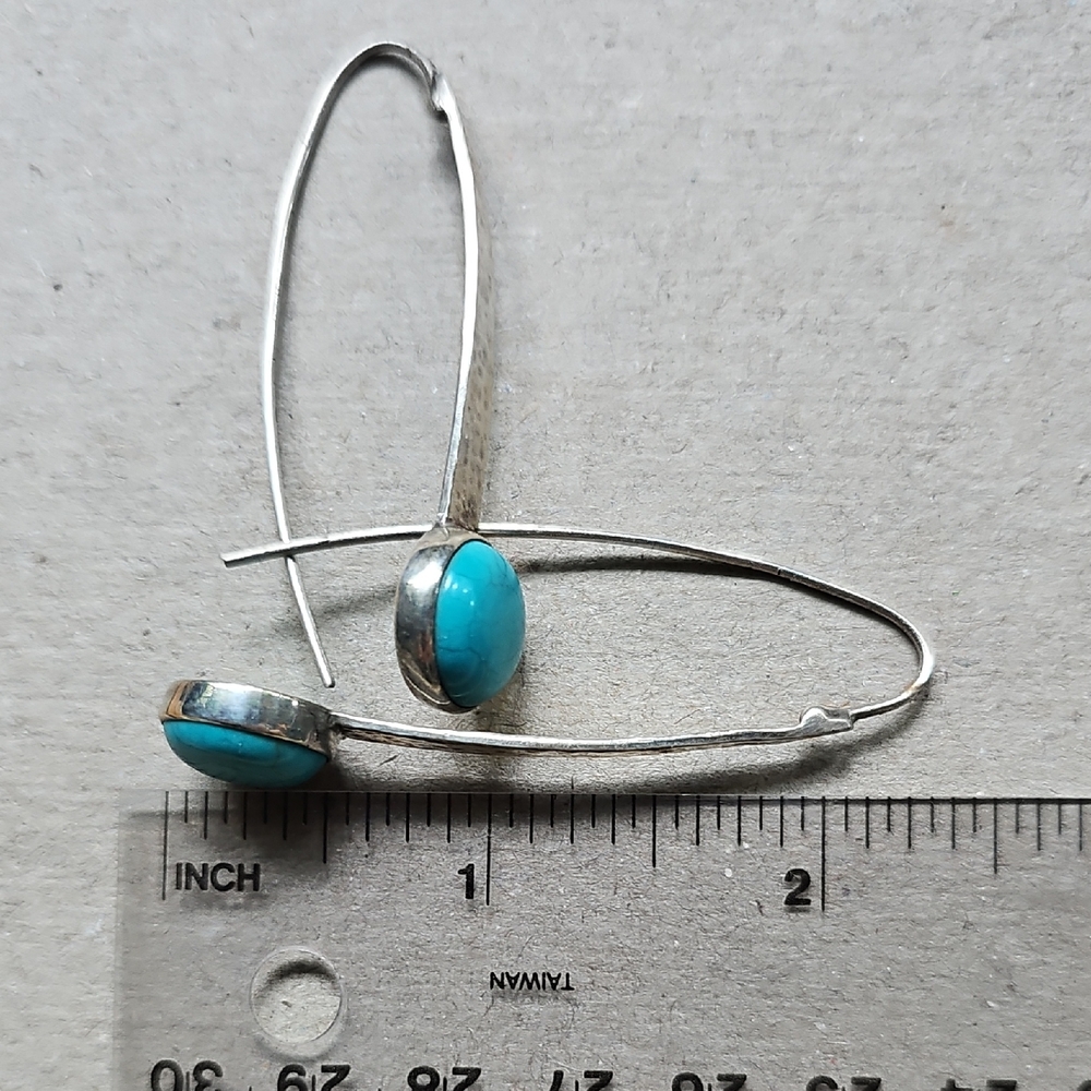 Silpada Silver Earrings with Turquoise Accents